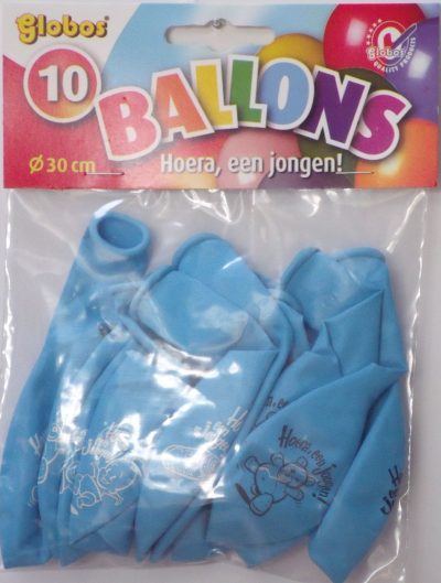 10 ballonnen hoera een jongen